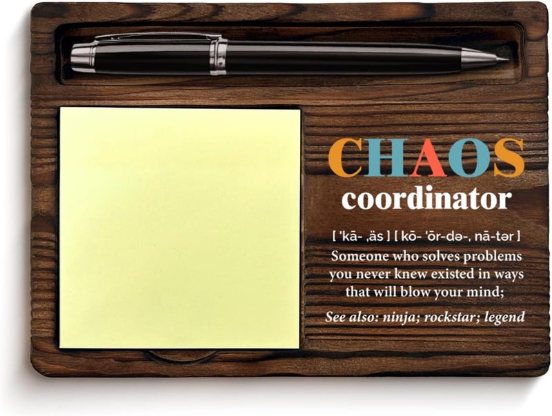 YGBF Chaos Coordinator Gifts for Women Men, Appreciation Gifts for Coworker Boss Leader Friends, Chaos Coordinator Definition Sticky Note Holder Office Decor - Image 1